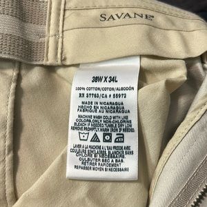 Mens Savane size 38x34 khaki pants.  New with tags.